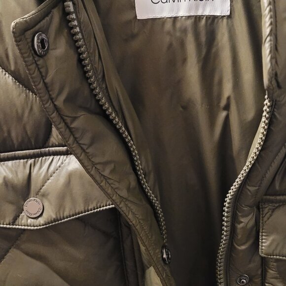 Calvin Klein Olive-Khaki Bubble Coat | Stylish & Warm Puffer Jacket | Size XS - Picture 14 of 14